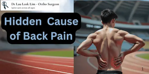 AI generated- back pain in stadium - Asian teen