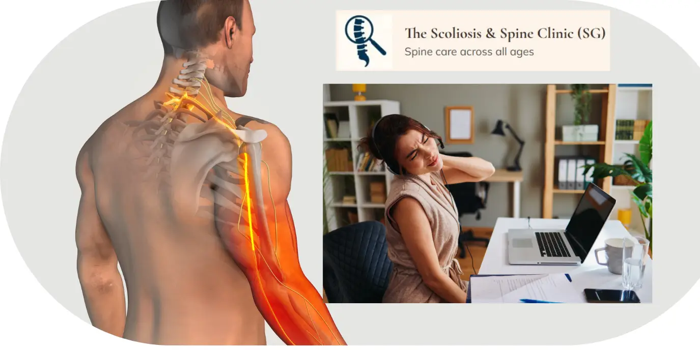 Cervical radiculopathy illustration by Dr Lau LL