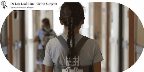 AI generated image of a girl wearing scoliosis brace